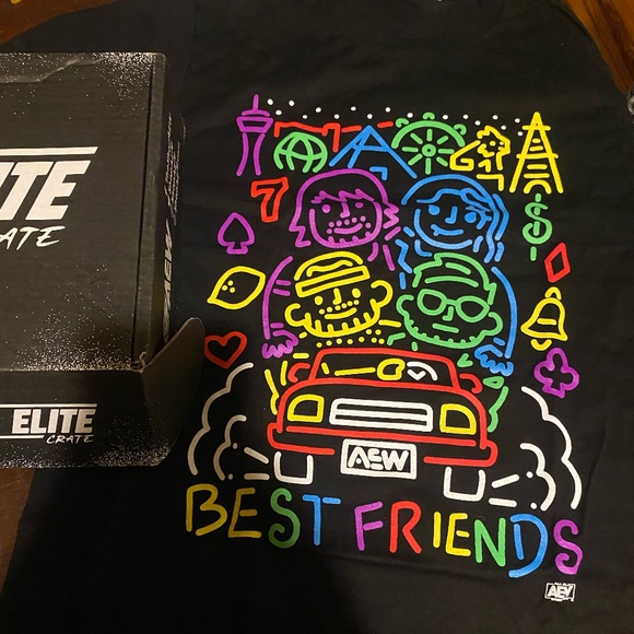 Tops Aew Vegas Best Friends Wrestling T Shirt Size Unisex Small All